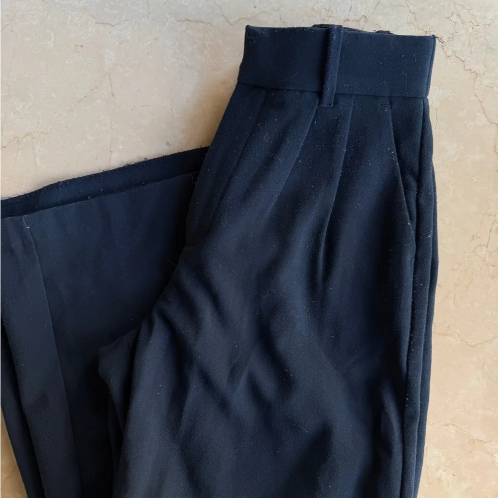 Abercrombie & Fitch Navy Wide-Leg Trousers - Picture 4 of 7